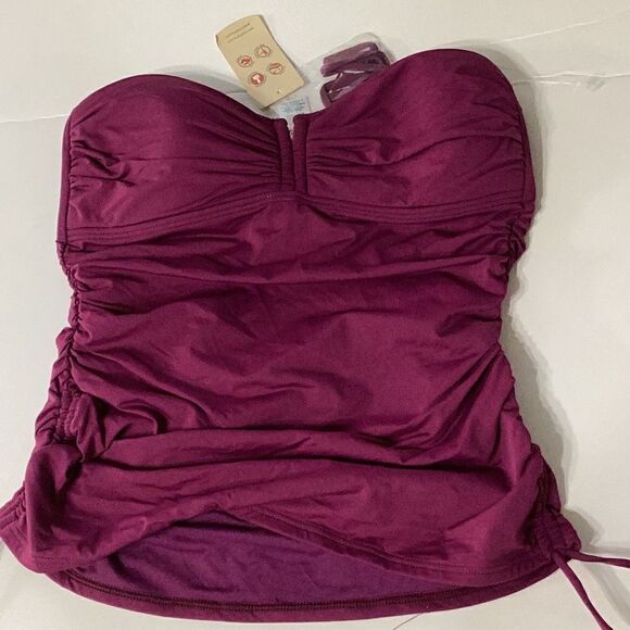 . Tommy Bahama magenta tankini top. MSRP $119 - Picture 6 of 11